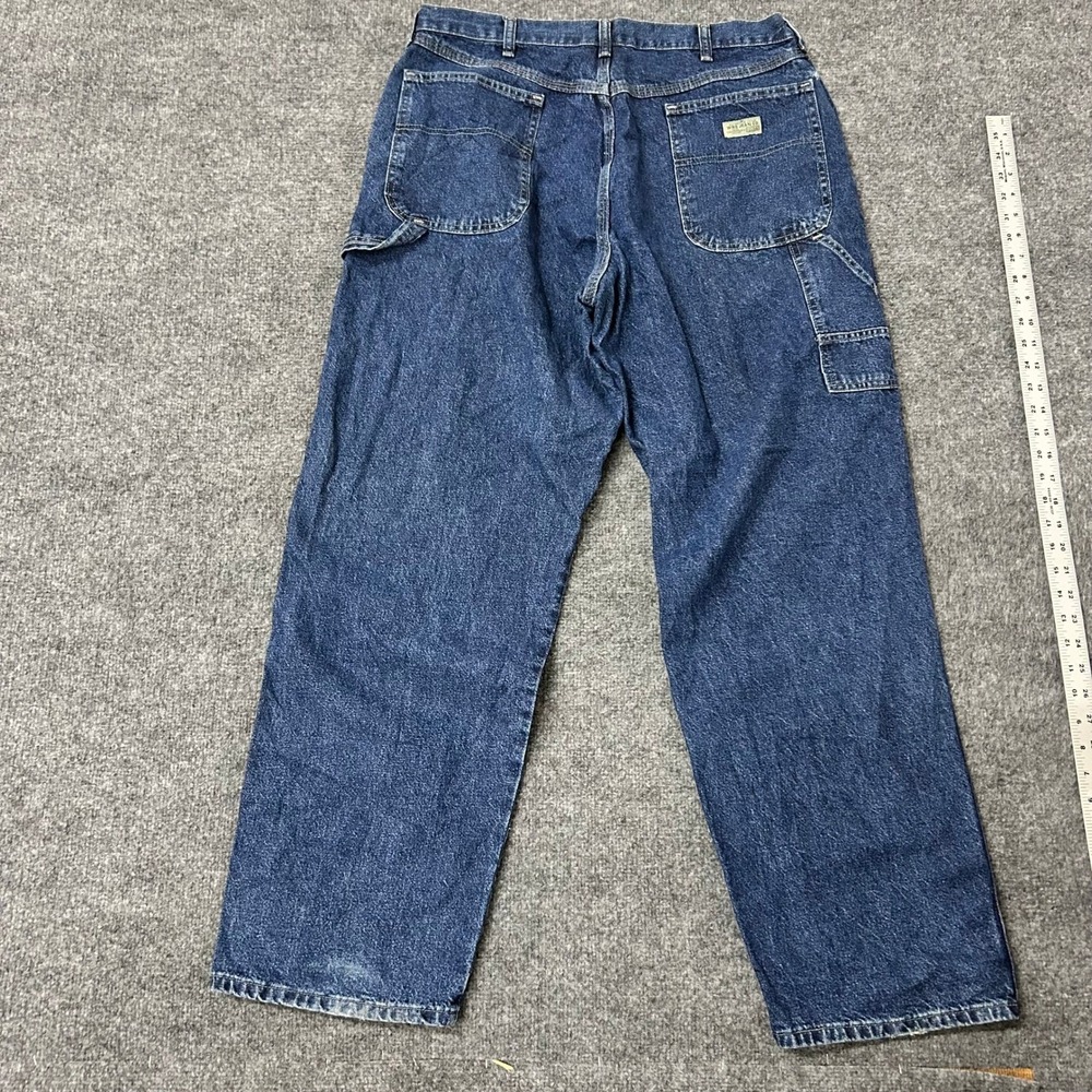 WRG Jean Co Jeans Mens Size 36 Blue Carpenter Denim Relaxed Fit Utility Workwear